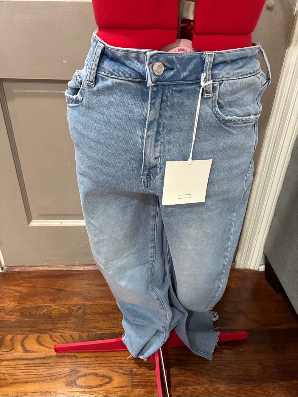 High-Rise Light Blue Wide-Leg Jeans - Women's Flare